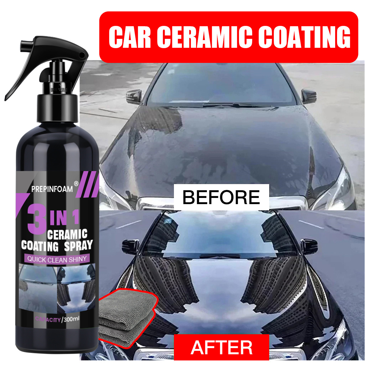 Car Wax Ceramic Coating - Spray per Auto a Pulizia Rapida,